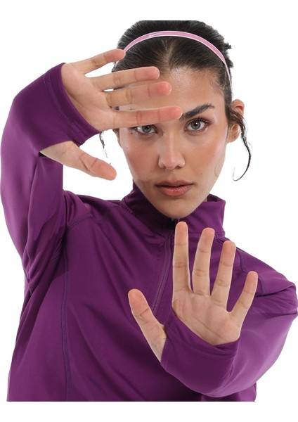 Almeria Midlayer Kadın Mor Koşu Sweatshirt 24KK004-MOR fırsatları