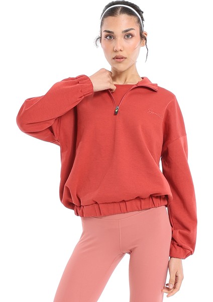 Burgos Kadın Turuncu Günlük Stil Sweatshirt 24KK012-KRMT