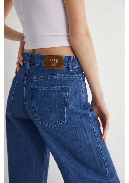 Yüksek Bel Geniş Paça Denim Jeans