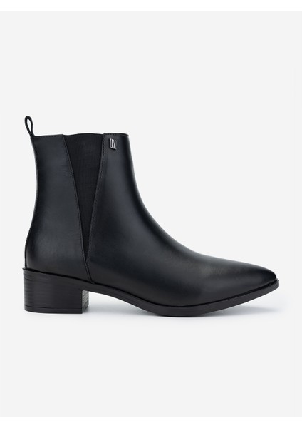 Kadın Siyah Deri Topuklu Bot 1054 12 Bn Bot SK24-25 Sıyah Dr