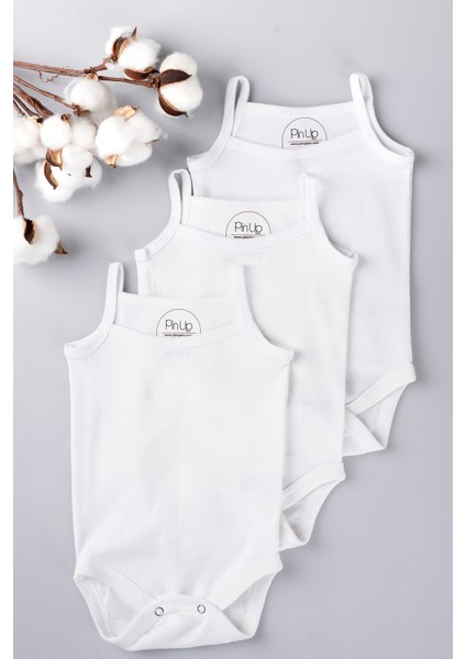 ® 3'lü Ip Askılı Bebek Zıbın Seti 100% Pamuklu Ribana Çıtçıtlı Atlet, Body Zıbın Unisex