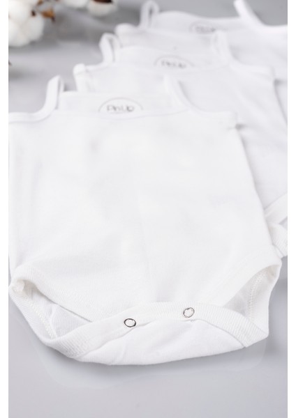 ® 3'lü Ip Askılı Bebek Zıbın Seti 100% Pamuklu Ribana Çıtçıtlı Atlet, Body Zıbın Unisex