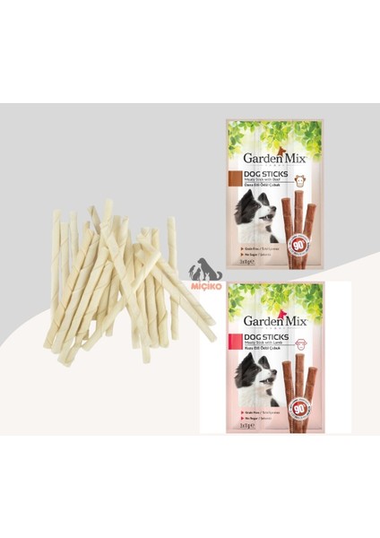 Köpekler Için Ödül SETI15 (100LÜ Burgu Çubuk + 3lü Dana ve 3lü Kuzu Stick)