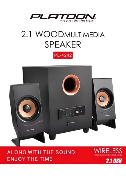 2+1 Speaker Usb/sd/fm Blutooth'lu Pc Bilgisayar Hoparlörü