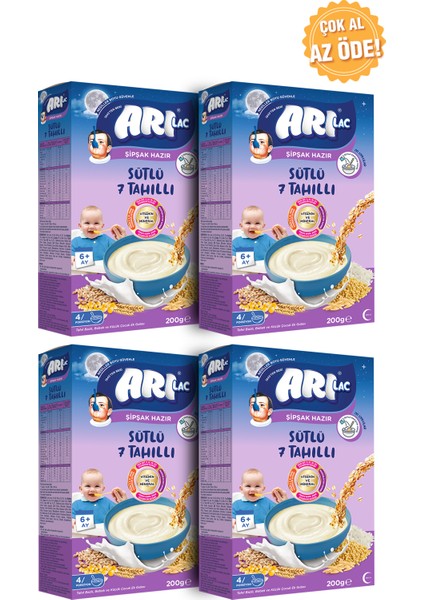 7 Tahıllı Gece Kaşık Maması 200 gr x 4 Adet