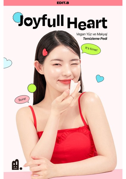 Ağır Makyajı Bile Tek Seferde Çıkaran Yüz ve Makyaj Temizleme Pedi Edıt.b Joyfull Heart Pad 30'lu fiyatları