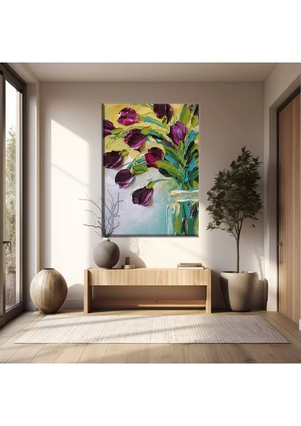 Saksıda Menekşeler Kanvas Tablo