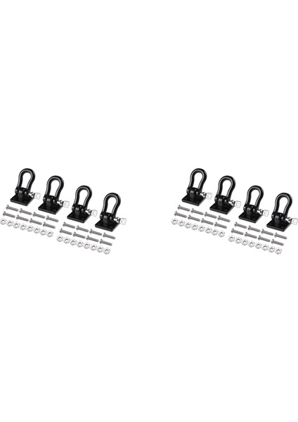 8 Adet Metal Römork Çekme Tokası Çeki Kancaları Pranga 1/10 Rc Paletli Araba Trx4 Eksenel SCX10 D90 (Yurt Dışından)
