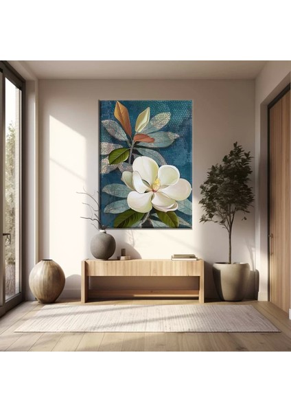 Beyaz Lotus Kanvas Tablo