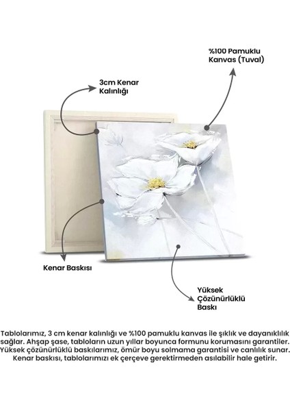Beyaz Lotus Kanvas Tablo fırsatları