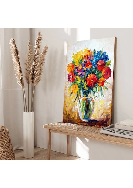 Vazodaki Renkli Çiçekler Kanvas Tablo fiyatları
