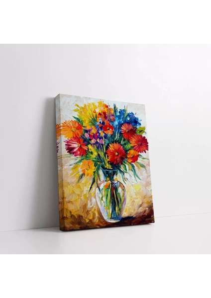 Vazodaki Renkli Çiçekler Kanvas Tablo modelleri