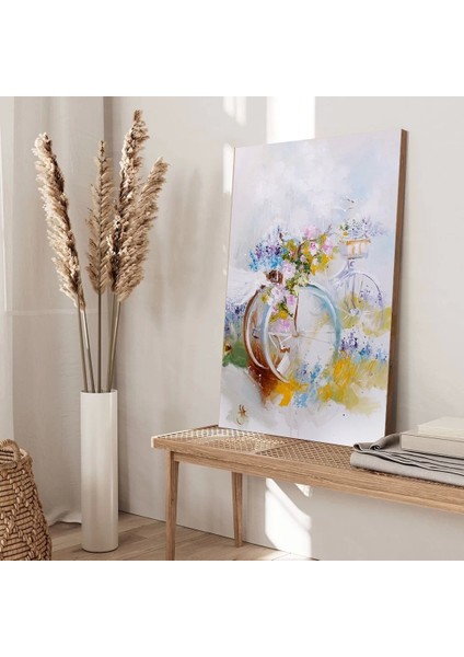 Çiçekler ve Bisiklet Kanvas Tablo modelleri