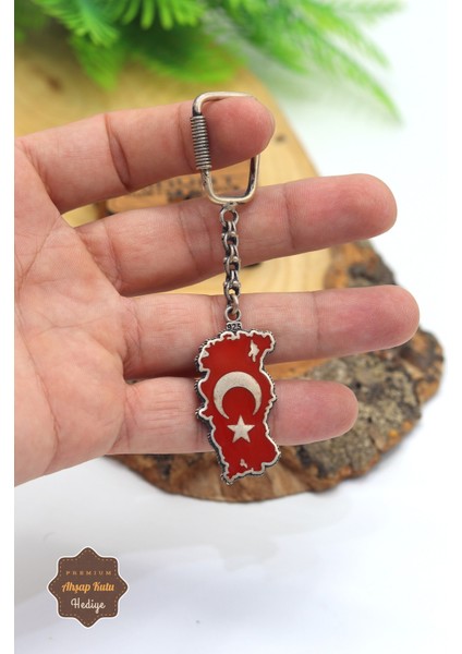 Mineli Ayyıldız Harita Model Midyat Telkari El Işçiliği Gümüş Anahtarlık 201023544