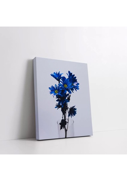Mavi Çiçekli Kanvas Tablo fiyatları