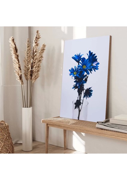 Mavi Çiçekli Kanvas Tablo modelleri