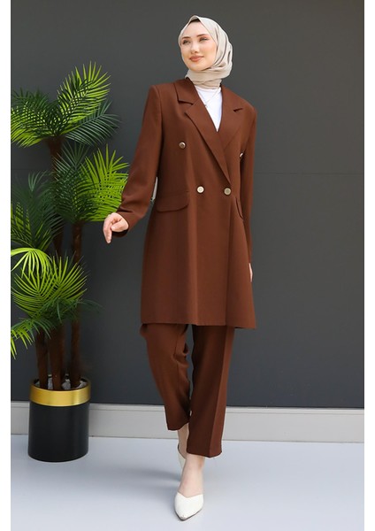 Blazer Ceket Takım Vişne