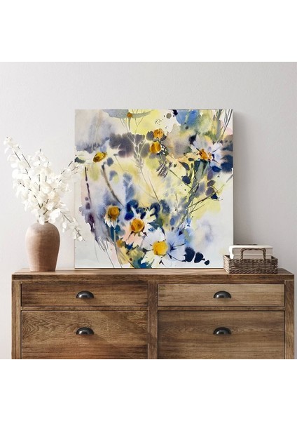 Mavi Çiçekler Kanvas Tablo modelleri