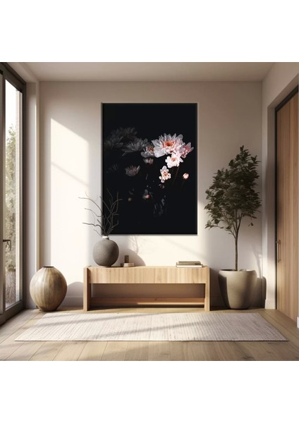 Soyut Beyaz Çiçek Kanvas Tablo