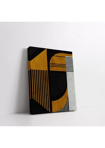 Sarı Siyah Geometrik Kanvas Tablo fiyatları