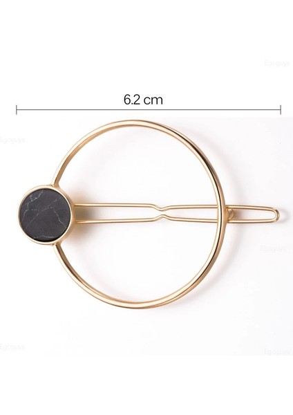 Stil 2 1 Pc Moda Geometrik Saç Klipleri Daire Kare Tokalar Kadın Kız Doğal Taş Ebru Tokalarım Retro Metal Saç Şekillendirici Pin (Yurt Dışından) fırsatları