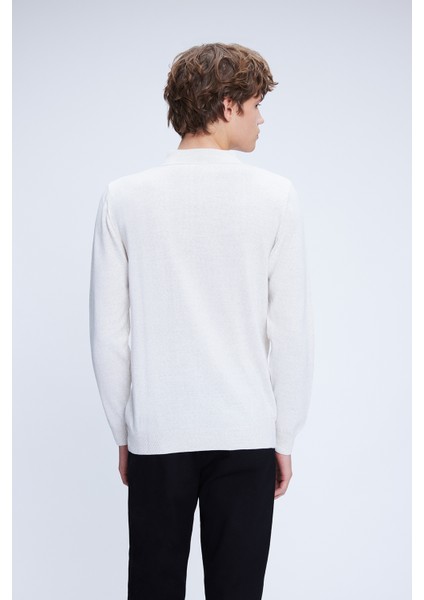 Bej Regular Fit Düz Polo Yaka Yünlü Triko Kazak indirimleri