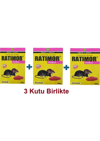 Ratimor Pellet 100 gr x 3 Kutu Etkili Fare İçin