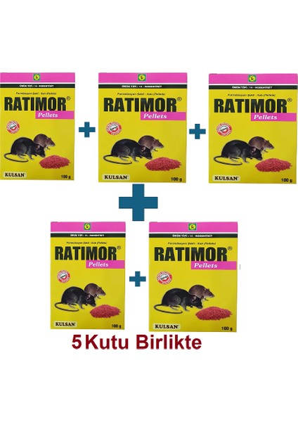 Ratimor Pellet 100 gr x 5 Kutu Etkili Fare İçin