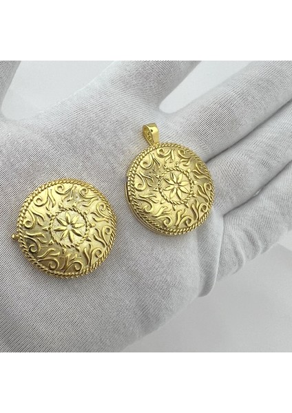 925 Ayar Gümüş Açılır Kapanır Madalyon Gold Kolye fiyatları