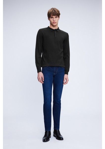 Haki Regular Fit Düz Polo Yaka Yünlü Triko Kazak fiyatları