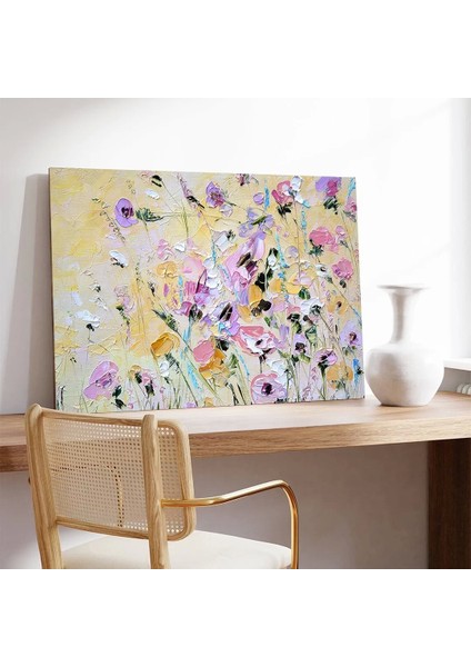 Pembe Beyaz Çiçekler Kanvas Tablo modelleri