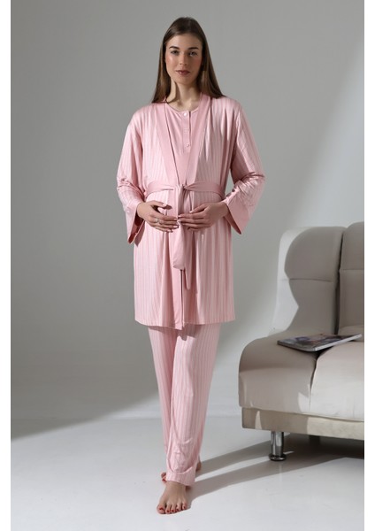 Likapashop 3'lü Hamile Pijama Takımı