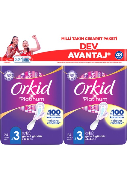 Platinum Gece&Gündüz 48'li Cesaret Paketi Dev Avantaj Hijyenik Ped (Boy 3)