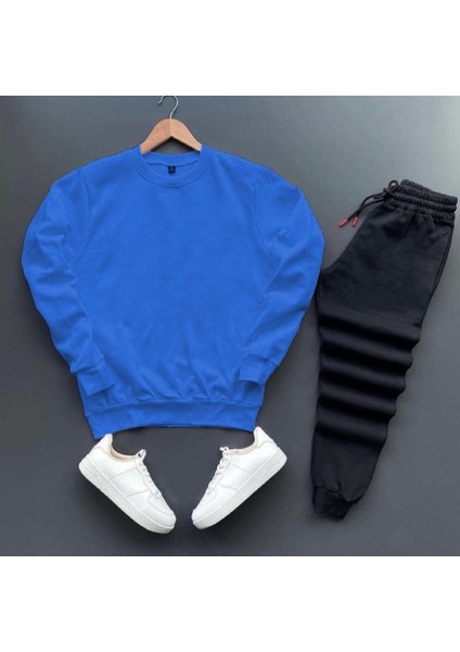 Eşofman Takımı Unisex Jr Baskılı Sweatshirt-Pamuklu Kışlık Eşofman Takımı 2'li Set Takım