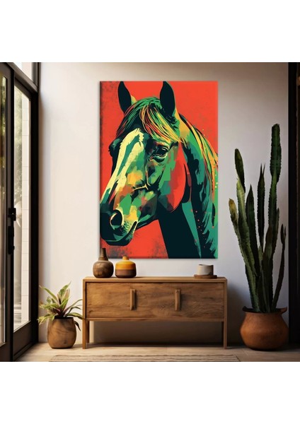 Renkli At Kanvas Tablo