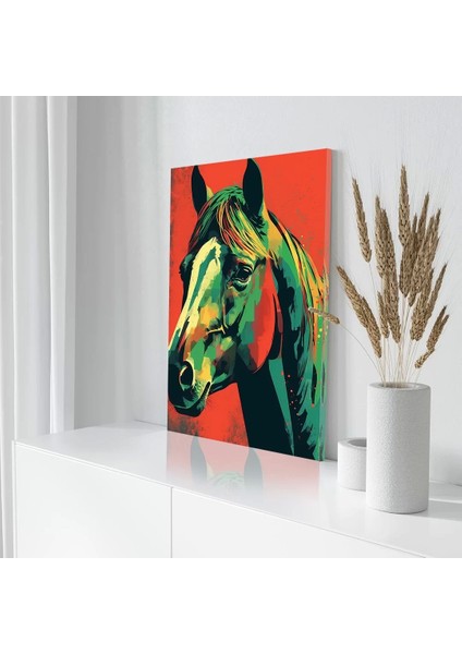 Renkli At Kanvas Tablo modelleri