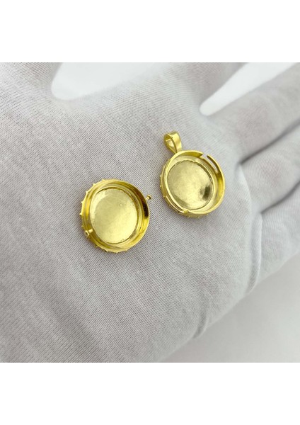925 Ayar Gümüş Zülfikar Işlemeli Gold Muska Kolye