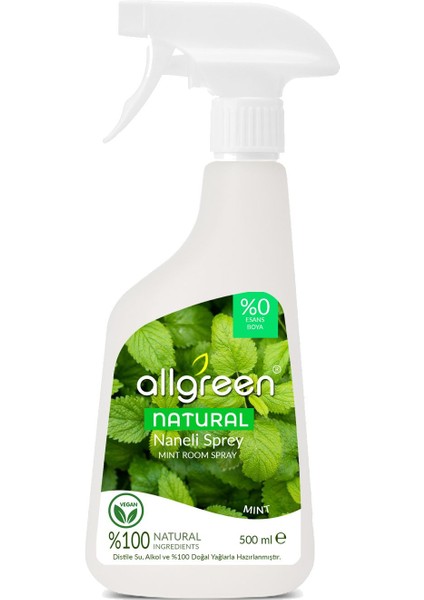 Doğal Nane Kokulu Oda Kokusu Sprey – %100 Bitkisel, Ferahlatıcı ve Yatıştırıcı, 500 ml fiyatları
