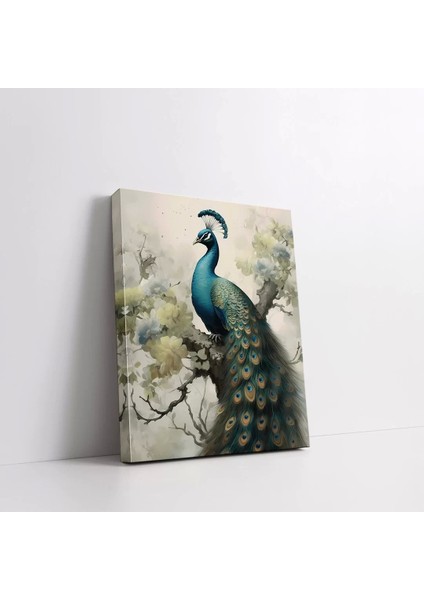 Çicek Dalı Tavus Kuşu Kanvas Tablo fiyatları