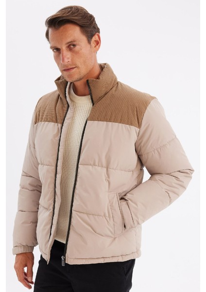 Su İtici Şişme Mont Slim Fit Dar Kesim Dik Yaka Fermuarlı Cepli D1283AX24WN