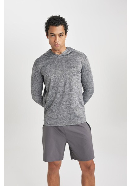 Fit Slim Fit Dar Kesim Kapüşonlu Sporcu Sweatshirt B4592AX24SP