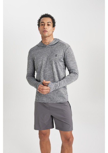 Fit Slim Fit Dar Kesim Kapüşonlu Sporcu Sweatshirt B4592AX24SP