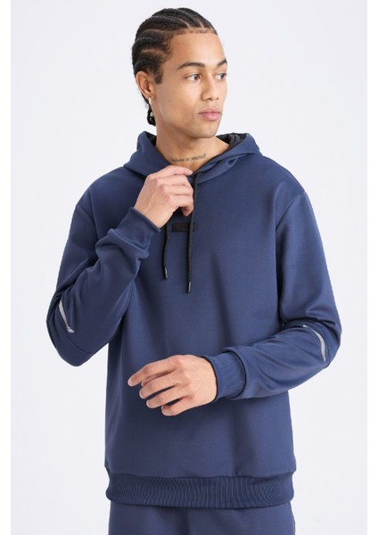 Fit Standart Fit Kapüşonlu Basic Düz Sporcu Sweatshirt D3736AX24WN