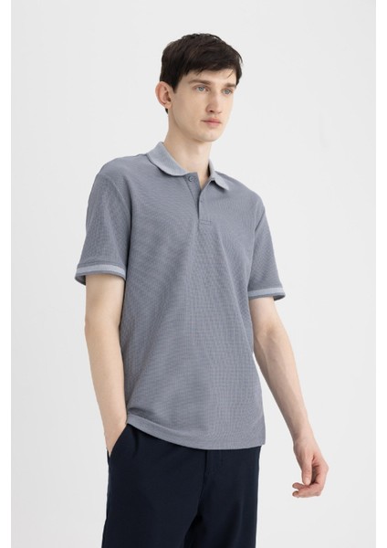 New Regular Fit Kısa Kollu Basic Düz Polo Tişört B4508AX24SP