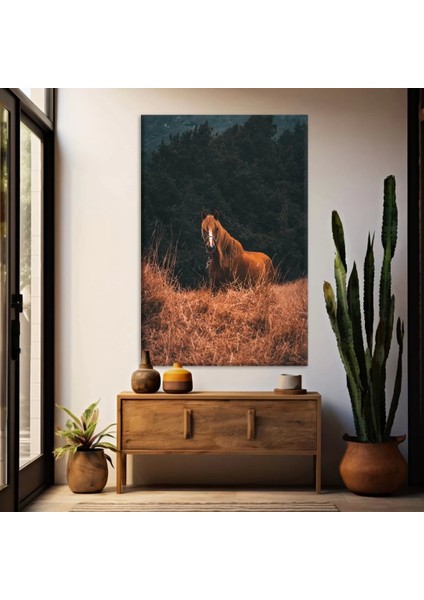 Kahverengi Asil At Kanvas Tablo