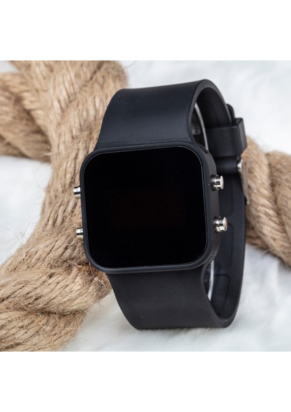 Dijital Mat Siyah Kasa LED Kol Saat Silikon Bileklik Yeni Model ST-303179 modelleri