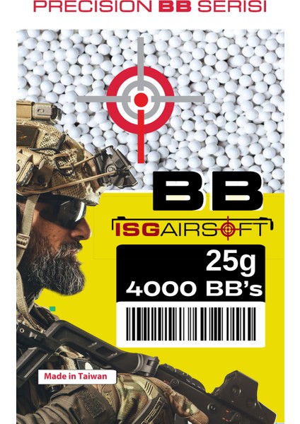 Isgairsoft 0.25G Bb Airsoft 4000ADET 1kg Paket