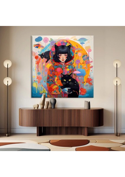 Siyah Kedi Kanvas Tablo