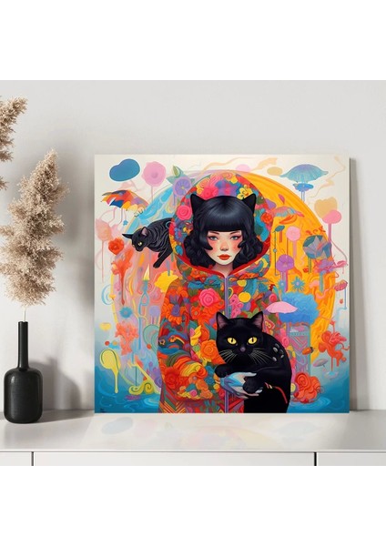 Siyah Kedi Kanvas Tablo modelleri
