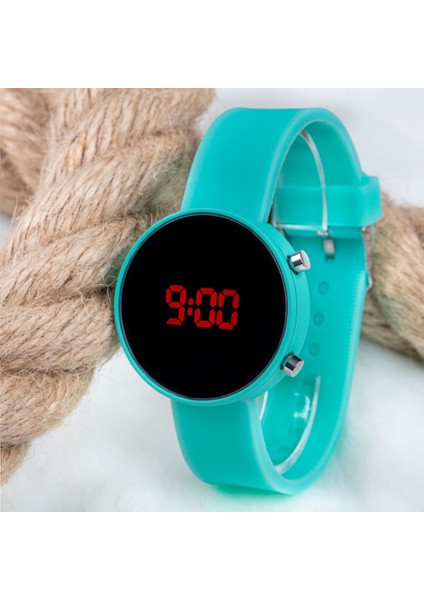 LED Watch Saat Su Yeşili Silikon Kordon Unisex Kol Saati ST-303482